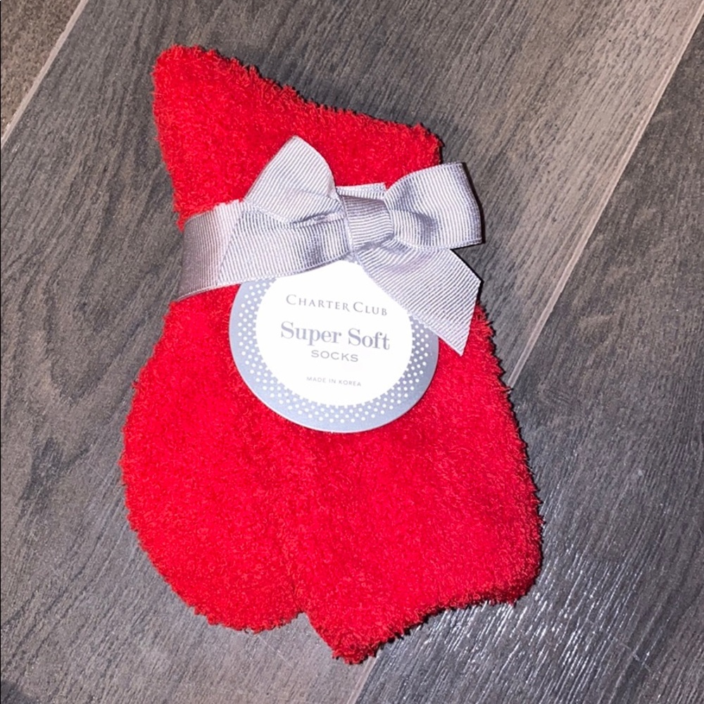 NWT Fuzzy Socks in Red